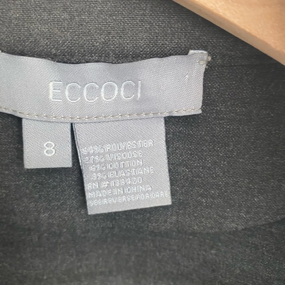 ECCOCI charcoal open front jacket, Size 8, NWOT - Picture 5 of 14